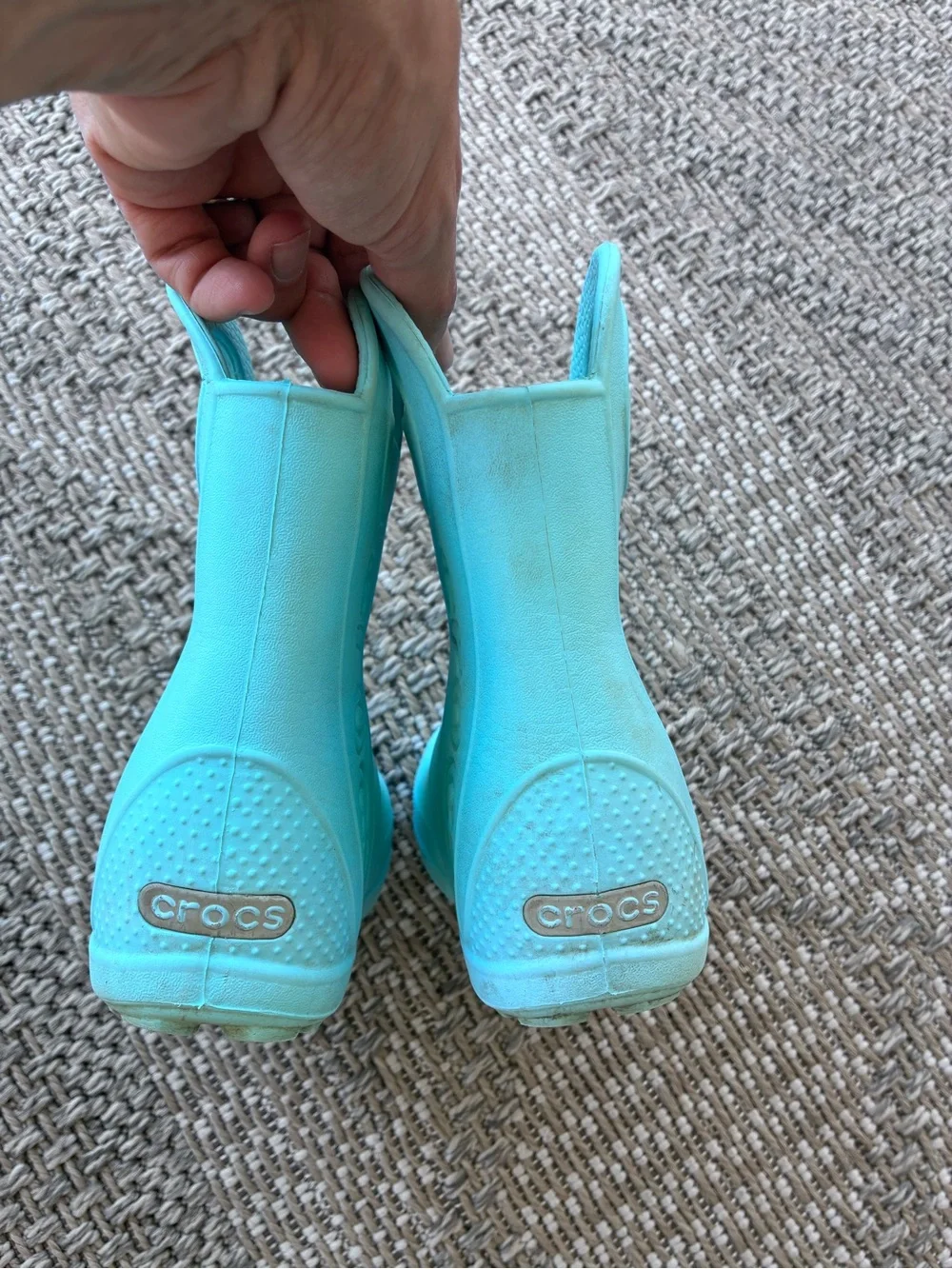 CROCS Kids Light Teal Rain & Snow Boots